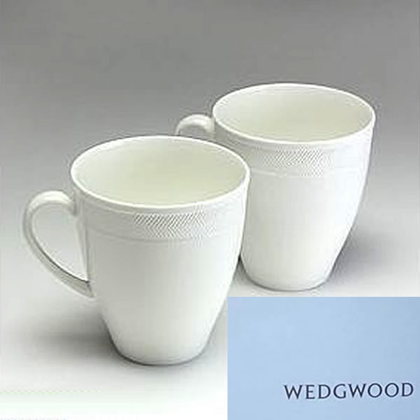 ウェッジウッド（Wedgwood）ナイト＆デイ マグカップ 白 ヘリンボーン