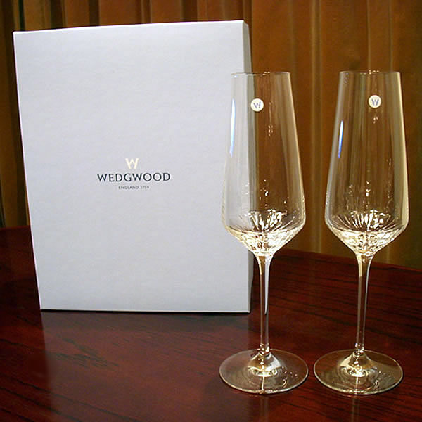 ウェッジウッド（Wedgwood）クリスタル デイライト シャンパンフルート ペアセット